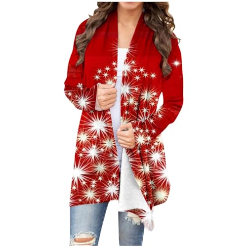 Hooded Raincoat Women Women'S Pullover Puffer Jacket Oversized Lightweight Coat Christmas Printed Cardigan Long Sleeved Jacket Top