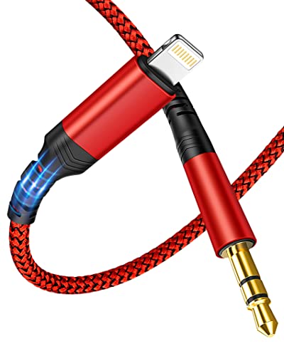 [Apple MFi Certified] Aux Cord for iPhone,Lightning to 3.5mm Nylon Braided Audio CableCompatible with iPhone 13 12 11 X 8 iPad for Car Home Stereo Headphone Speaker,Supports All iOS System-6.6FT