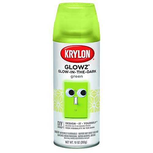 Krylon K03051000 Glowz Spray Paint, Large Can, Green, 10 Ounce