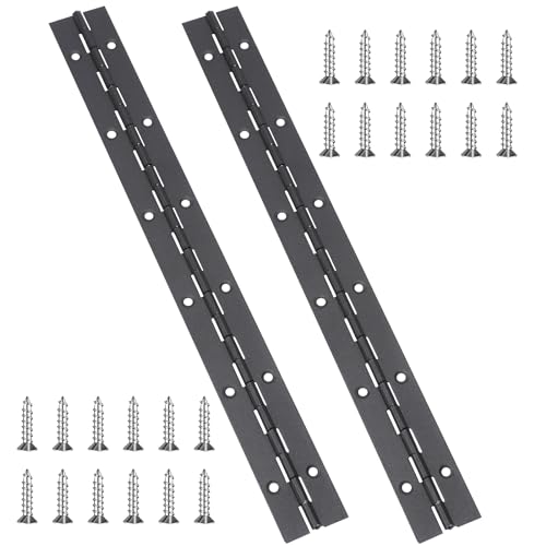 12 Inch Continuous & Piano Hinges, Stainless Steel Heavy Duty Continuous Hinge Piano Boat Hinges Piano Hinge Thickness Folding Hinges for Boats Cabinets Door Storage Box Black