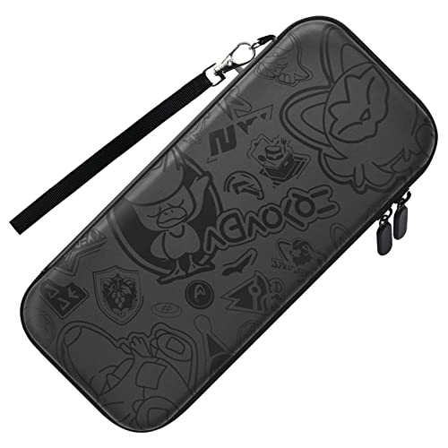 Switch Case Compatible with Nintendo Switch/OLED, FUNLAB Portable Switch Carrying Case with 10-Game-Card Slots & Accessories Storage- Black