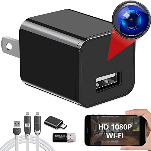 ALPHA TECH Spy Camera Wireless Hidden WiFi Camera with Remote View - HD 1080P - Best Spy Camera Charger - Spy Camera Wireless - USB Hidden Camera - Premium Security Camera - Hidden Cam - iOS Android