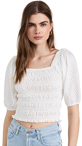 BB DAKOTA Women's Smock My Way Top, White, M
