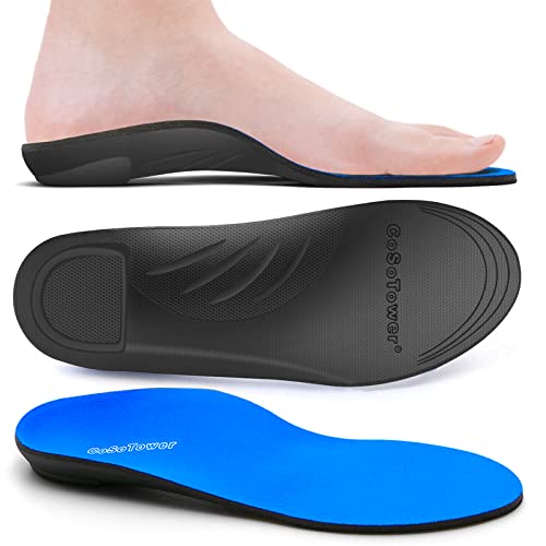 CoSoTower Orthotic Inserts Arch Support Insoles for Flat Feet, Over Pronation, Foot Pain, Plantar Fasciitis Relief Shoe Insoles for Women Men, Heavy Duty Support, Absorb Shock with Every Step