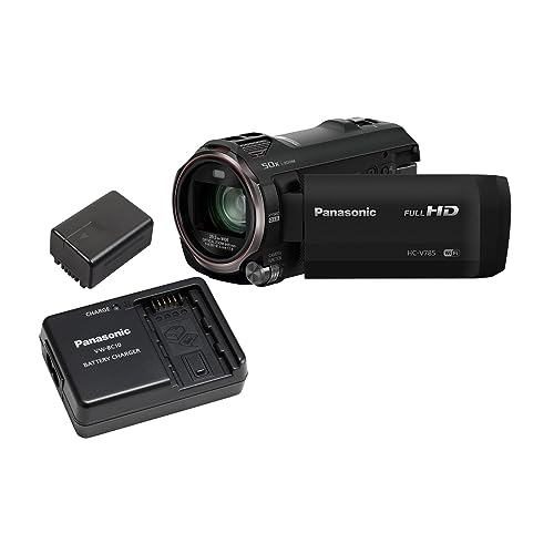 Panasonic HC-V785K Full HD Video Camera Camcorder with 50x Optical Zoom and Image Stabilization - Professional-Grade Compact Camcorder for Videographers and Content Creators (2 Items)