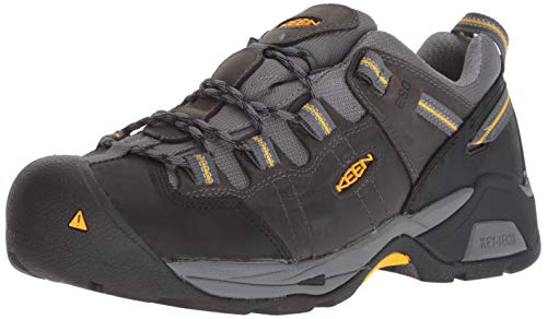 KEEN Utility Men's Detroit XT ESD Low Height Leather Soft Toe Work Shoes, Magnet/Steel Grey, 11.5