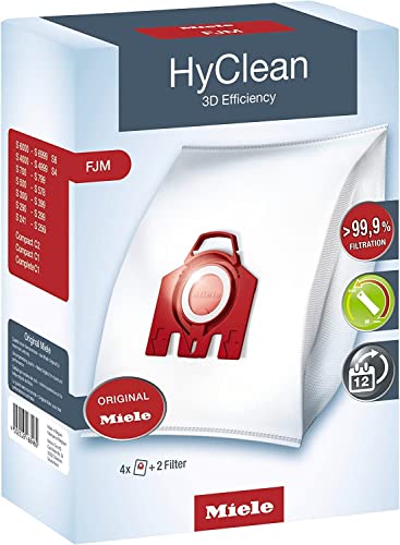 Miele Original AirClean 3D Efficiency FJM Vacuum Cleaner Bags Compact C2, Compact C1, Complete C1, S6 and S4 Vacuum Cleaners