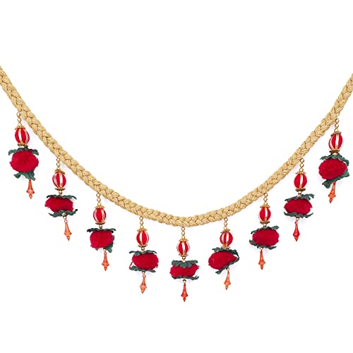 Traditional Indian Festival Decor Door Toran Bandhanwar Ethnic Tapestry Thoranam for Home Office Mandir Temple Room Wedding Welcome Garland Door Entrance Hanging Valance Latkan Decorations & Gifts