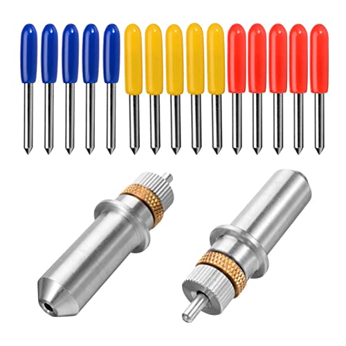 15pcs Roland Cutting Knife Tungsten Steel Plotter Blade with Cutter Blade for Cutting 30/45/60 Degree with Holder Base