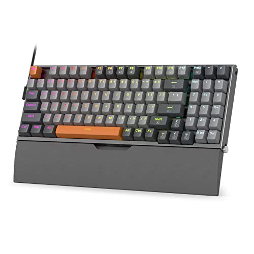 Redragon K648 90% Wired Aluminum RGB Gaming Keyboard, 94 Keys Mechanical Keyboard w/Hot-Swap Socket, Rock-Solid Metal Board, Noise Absorbing Foams & Wrist Support, Quiet Red Switch