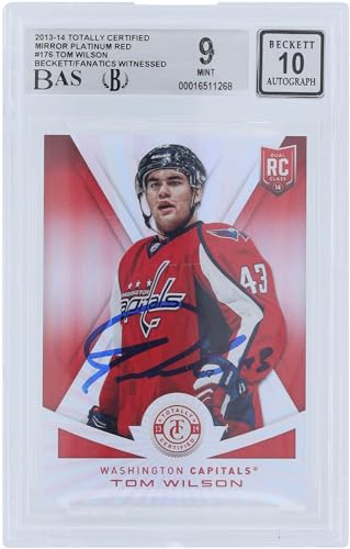 Tom Wilson Washington Capitals Autographed 2013-14 Panini Totally Certified Mirror Red Platinum #176#25/25 Beckett Fanatics Witnessed Authenticated 9/10 Rookie Card - Hockey Slabbed Autographed