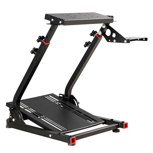Yqyc Racing Steering Wheel Stand, Racing Wheel Stand Height Adjustable For Logitech G25, G27, G29, G920, G923 And Thrustmaster T300RS And TX F458 Without Wheel And Pedals (Color : Black)