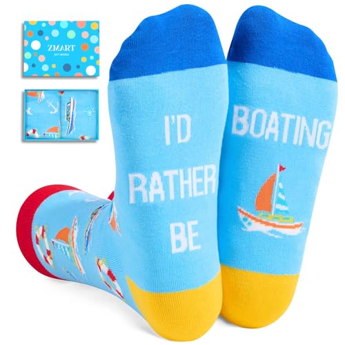 Zmart Funny Boating Gifts For Men Women, Cool Gifts For Boat Owners Boater, Boating Gifts For Sailors, Sailing Boat Socks