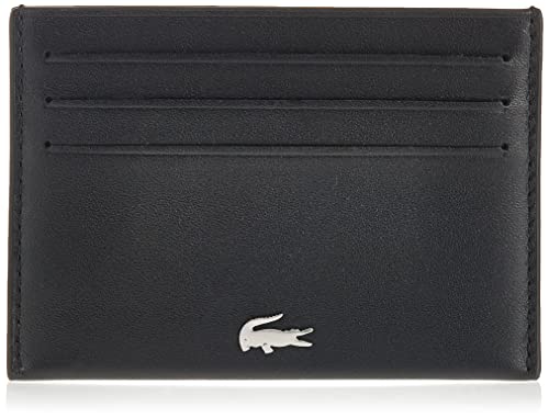 Lacoste NH1346FG Mens Leather Fitzgerald Credit Card Holder Wallet,Compact, Black, One Size