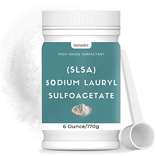 6 Ounce SLSA Powder for Making Bath Bombs, Premium SLSA Sodium Lauryl Sulfoacetate Powder, Amazing Bubbles, Gentle on Skin, Suitable for Making Bath Bombs, Bath Truffles and More