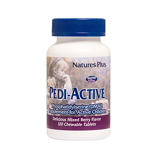 NaturesPlus Pedi-Active LECI-PS, DMAE Complex - 120 Chewable Tablets - Mixed Berry Flavor - Childrens Chewable Supplement, Promotes Brain Health, Focus - Vegetarian, Gluten-Free - 60 Servings