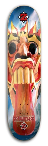 ZtuntZ Skateboards 'Blaaa Park Skateboard Deck, 7.75 x 31.25-Inch/14-Inch WB, Red/Bone/Yellow/Blue