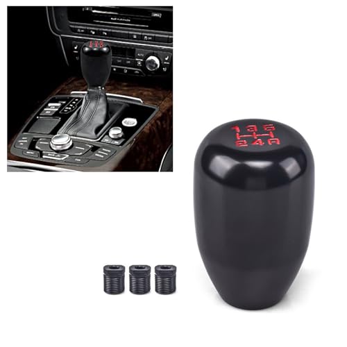 UGSHY 1 PC Car Manual Transmission Shift Knob, M12 x 1.25 Alloy Modified Wave Stick Shift Lever Head with 3 Adapter, Screw-in Shift Knob Replacement, Universal Cars Interior Accessories (Black)