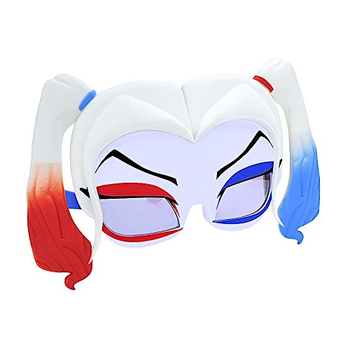 Costume Sunglasses Harley Quinn Hair Mask Sun-Staches Party Favors UV400 Multi-colored, 8'