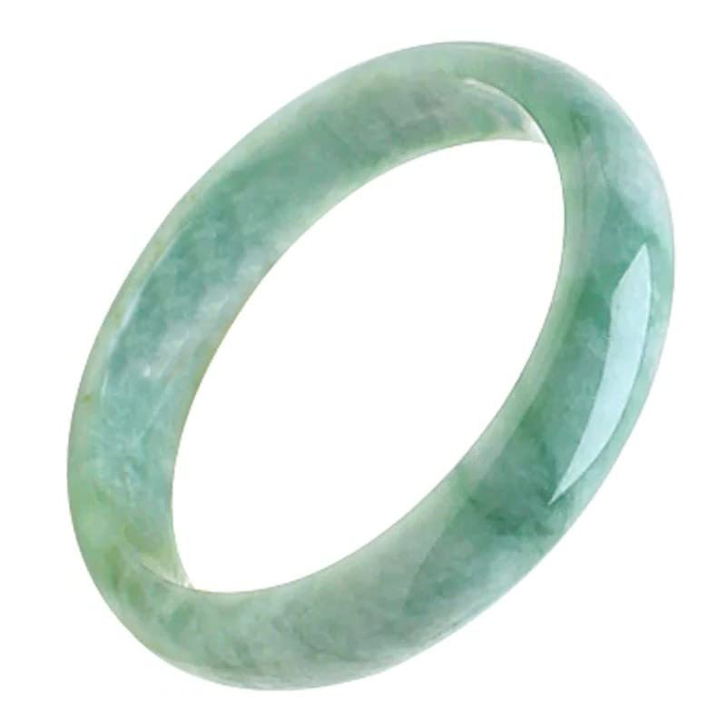 Zimlove Natural Jade Bangle Bracelet for Women Girls Classcial Retro Chinese Style Green Hand Jade Bracelets with Gift Box (Green 60mm)