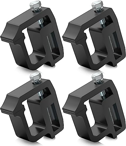 moveland Truck Cap Mounting Clamps - Heavy Duty Camper Shell Clamps - Truck Topper Ladder Rack Clamps for Chevy Silverado Sierra/Dodge Dakota Ram 1500 2500 3500, F150 F250, Titan, Tundra (4 Pack)