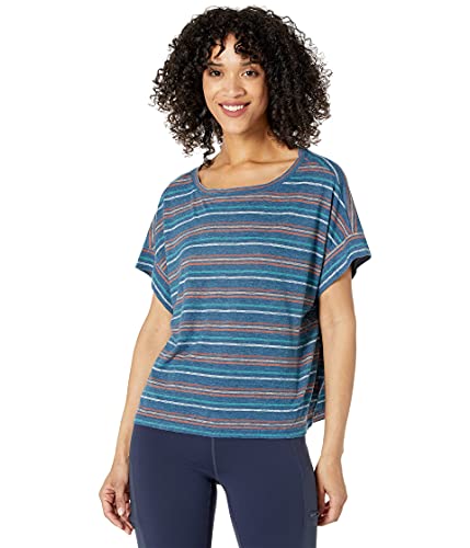 prAna Women's Vosky Top, Atlantic Stripe, Medium