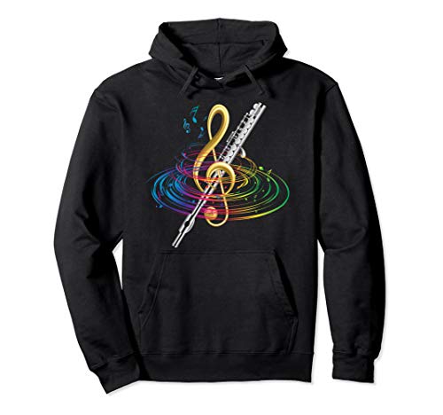 Classical Music Treble Clef Flutist Gift Flute Pullover Hoodie