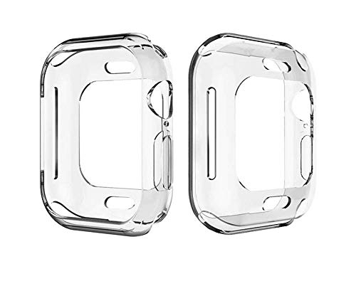 Soft Protective Shell Case for Apple Watch Series 4 TPU Protector Protective Silicone Case Cover for AppleWatch Case 40mm 44mm (44mm, Transparent)