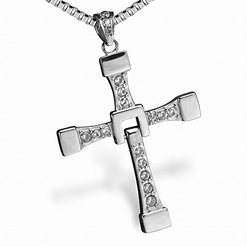 Fast and Furious 7 Doms Dominic Toretto's Cross Pendant Necklace 925 Silver Unisex