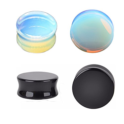 Kokoma Opalite Moonstone Ear Plugs (Plug Gauge=25mm(1'))