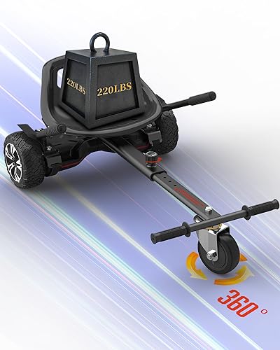 FLYTRAKS Hoverboard Go Kart, Hoverboard Attachments Compatible with 6.5'-10' Hoverboards Two Wheel Self Balancing Scooter for Kids (Not Including Hoverboard)