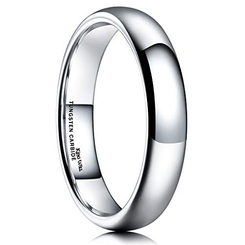 King Will BASIC 4mm Classic Polished Comfort Fit Domed Tungsten Metal Ring Wedding Band 11