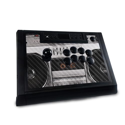 Carbon Fiber Gaming Skin Compatible with Hori Fighting Stick Alpha (PS5, PS4, PC) - Booming Box - Premium 3M Vinyl Protective Wrap Decal Cover - Easy to Apply | Crafted in The USA by MightySkins