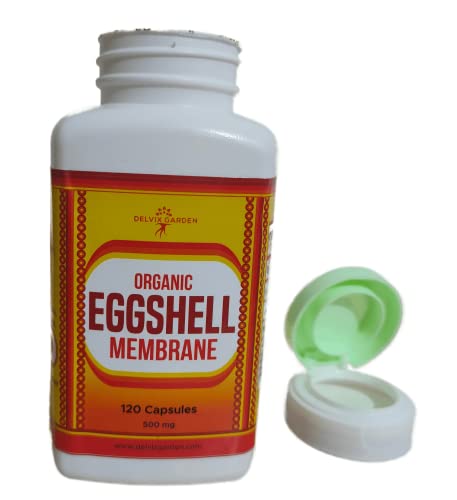 Organic Eggshell Membrane Powder Supplement, 120 Capsules: Eggshell Membrane Powder for Joints, Skin...Eggshell Membrane Joint Supplement and Collagen Booster: Eggshell Membrane Supplement