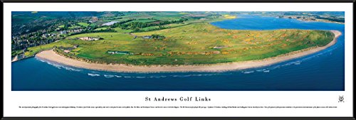 St Andrews Links - Inland Aerial - Blakeway Panoramas Golf Posters with Standard Frame