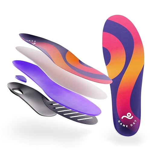 Move Game Day Performance and Comfort Insoles for Men/Women - Shoe Insert for Plantar Fasciitis, Arch Support, Basketball, Active Lifestyle, Running, Walking and Athletics (M 11-11.5 / WM 12.5-13)