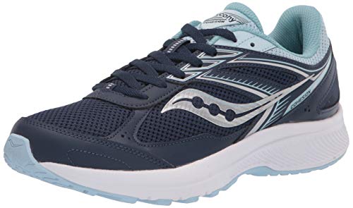 Saucony Women's Cohesion 14 Road Running Shoe, Navy/Sky, 9