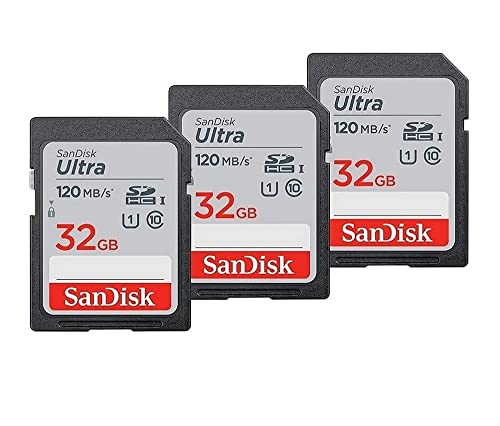 SanDisk 32GB 3-Pack Ultra SDHC UHS-I Memory Card (3x32GB) - SDSDUN4-032G-GN6IM [Older Version]