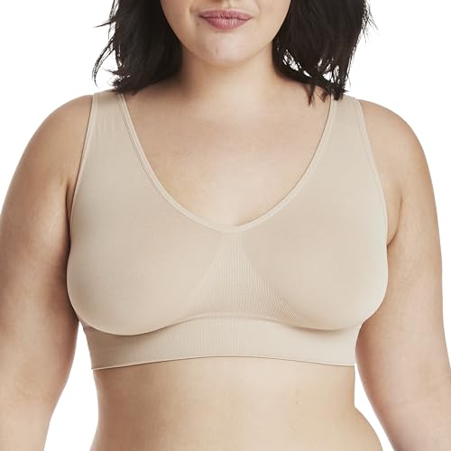 Hanes Women's Cozy Seamless Wire Free Bra, Nude, X-Large