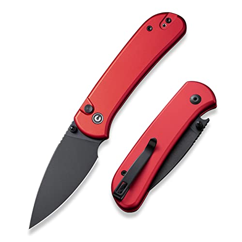 CIVIVI Pocket Folding Knife- Button Lock Knife with Thumb Stud Opener for EDC, 2.98' 14C28N Blade Aluminum Handle, Qubit Utility Knife for Men Women Gift C22030E-2
