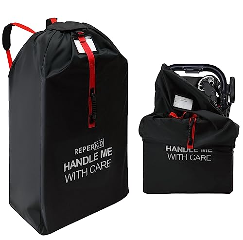 reperkid Durable Double Stroller Bag for Airplane Travel – Heavy Duty Large Single/Jogging Stroller Travel Bag – Sizeable and Water Resistant Stroller Travel Bag with Padded Adjustable Carry Straps