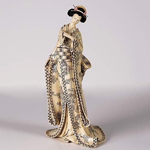 Touch of Class Miyoko Beauty Geisha Table Sculpture - Resin - Beige, Black, Red - Japanese Lady for Bedroom, Living Room, Dining Room, Bookshelf, Mantel, Office, Entryway, Foyer