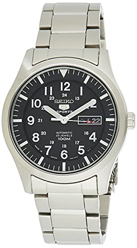 SEIKO 5 Black Dial Stainless Steel Men's Watch SNZG13J1