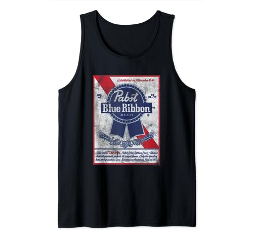 Pabst Blue Ribbon Distressed Beer Can Original Label Tank Top