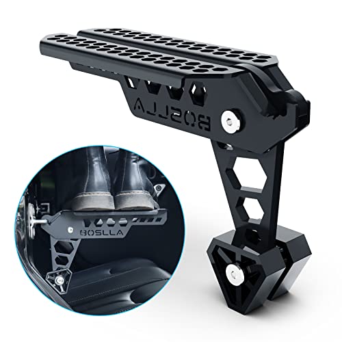 Boslla Universal Car Door Step, Door Latch Step, Door Step for Car Roof Access, Foldable Roof Rack Car Step Up Hook Ladder Doorstep with Lengthened Pedal and 4 Gears for SUV, Truck, Vehicles(Black)