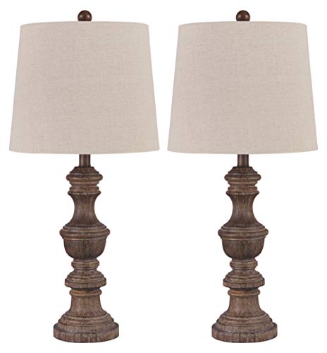 Signature Design by Ashley Magaly Cottage 27.65' Table Lamp, 2 Count Lamps, Brown