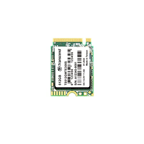 Transcend TS512GMTE300S 512GB M.2 NVMe PCIe Gen 3x4 2230 Internal Solid State Drive with Speeds up to 2,000MB/s