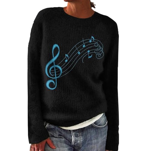 Black Women Friday 2023 Oversized Sweater for Women 2023 Trendy Hairball Print Crewneck Solid Color Casual Knitt Sweatshirt Long Sleeve Pullover Friday My The 13th Orders Lightning Clearance Deals