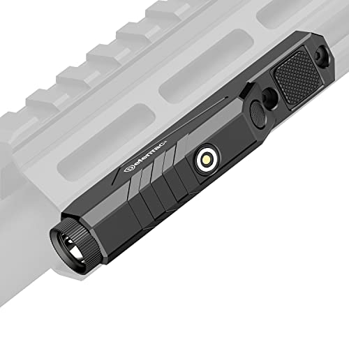 DEFENTAC 1600 Lumens Tactical Flashlight with Momentary and Strobe for Rifle, Weapon Light with Built-in Pressure Switch Compatible with M-Lok Rail Surface, Magnetic Rechargeable