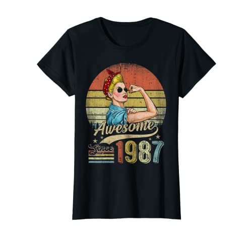 36 Year Old Awesome Since 1987 36th Birthday Gifts Women T-Shirt